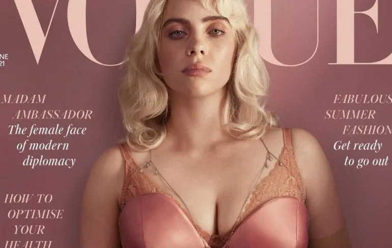 Billie Eilish in lingerie voor Vogue