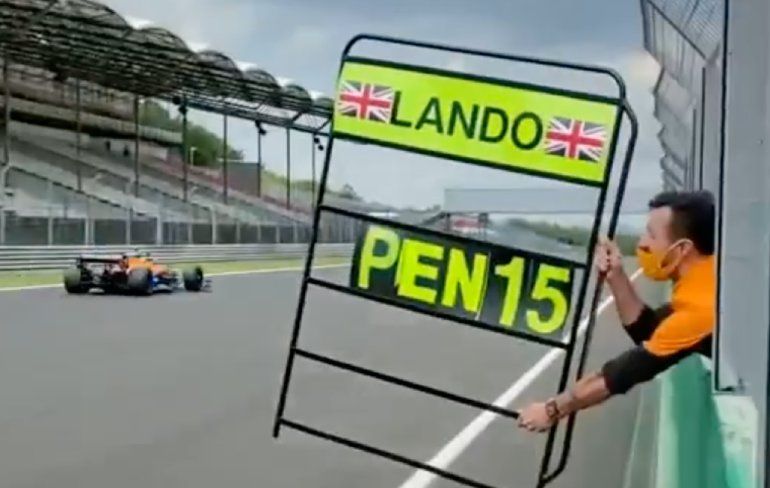 Daniel Ricciardo geeft teamgenoot Lando Norris 15 seconden penalty tijdens bandentest