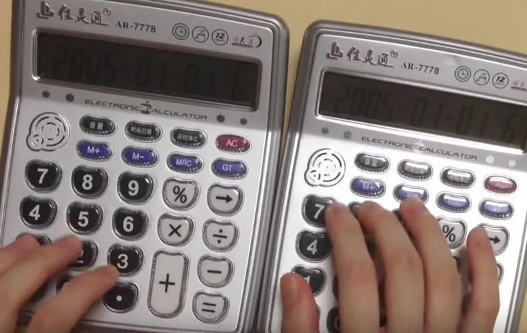 Irritante rekenmachine waar je irritant nummer op kunt spelen