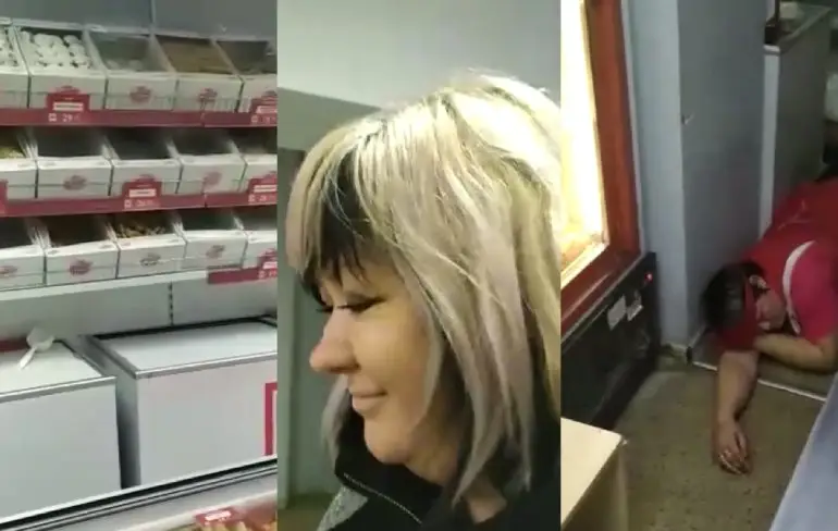 Slaapje doen bij de slager