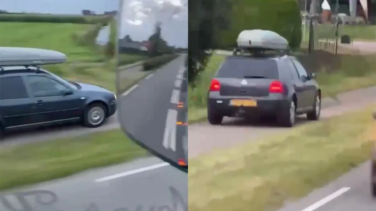 Kan gewoon joh: Golf rijder met haast neemt fietspad om sneller thuis te zijn