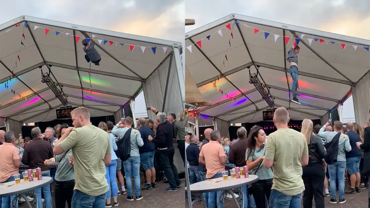Man zoekt het hogerop op de kermis van Den Oever