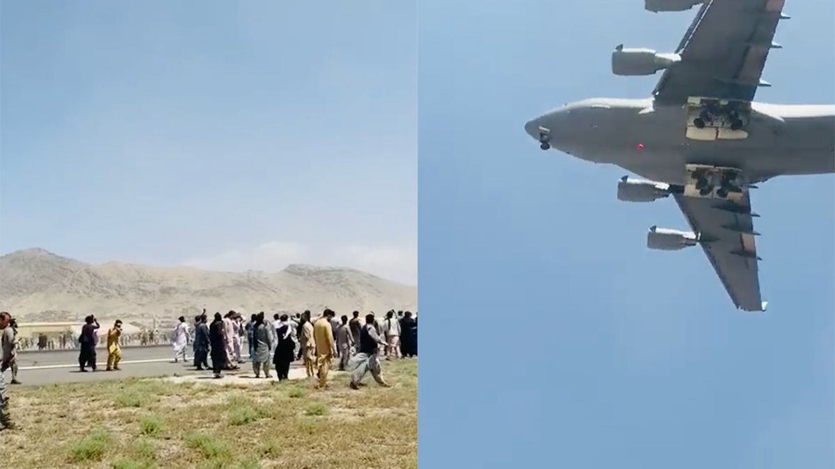 Ondertussen in Afghanistan: Mensen houden zich nog steeds vast aan landingsgestel