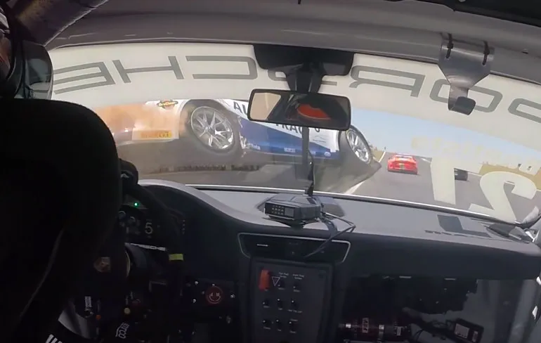 Onboard beelden Pedro Piquet crash GT3 Cup