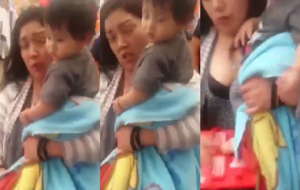 Vrouw met kind op arm probeerde wat te stelen