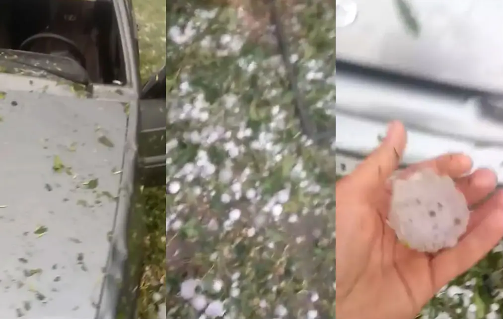 Hele beste hagelstenen verwoesten Lada