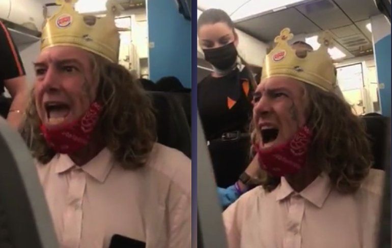 Racistische schreeuwer van vliegtuig geplukt
