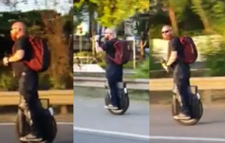 Ook op een monowheel niet drinken tijdens het rijden