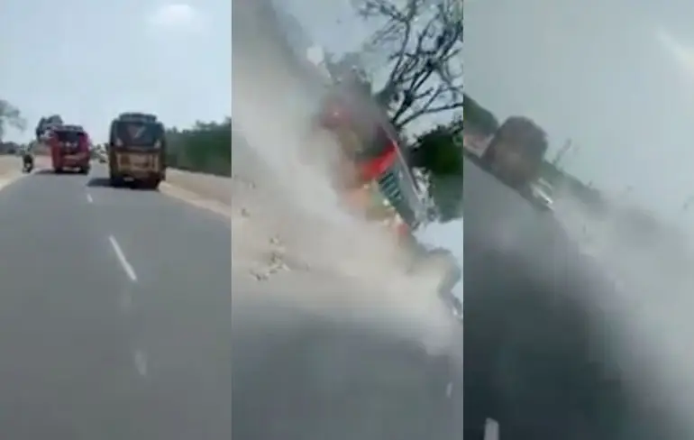 Buschauffeurs doen een wedstrijd in Indiase stad Coimbatore