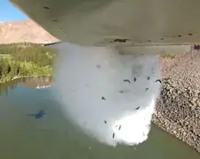 Forel in meertjes plaatsen met een Cessna