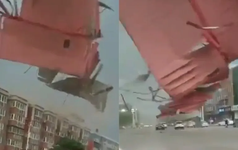 Extreme wind was dak te veel van het goede in Handan