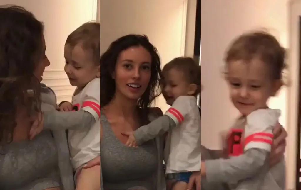 Kleine weet aardig de weg te vinden bij model Tillie Medland