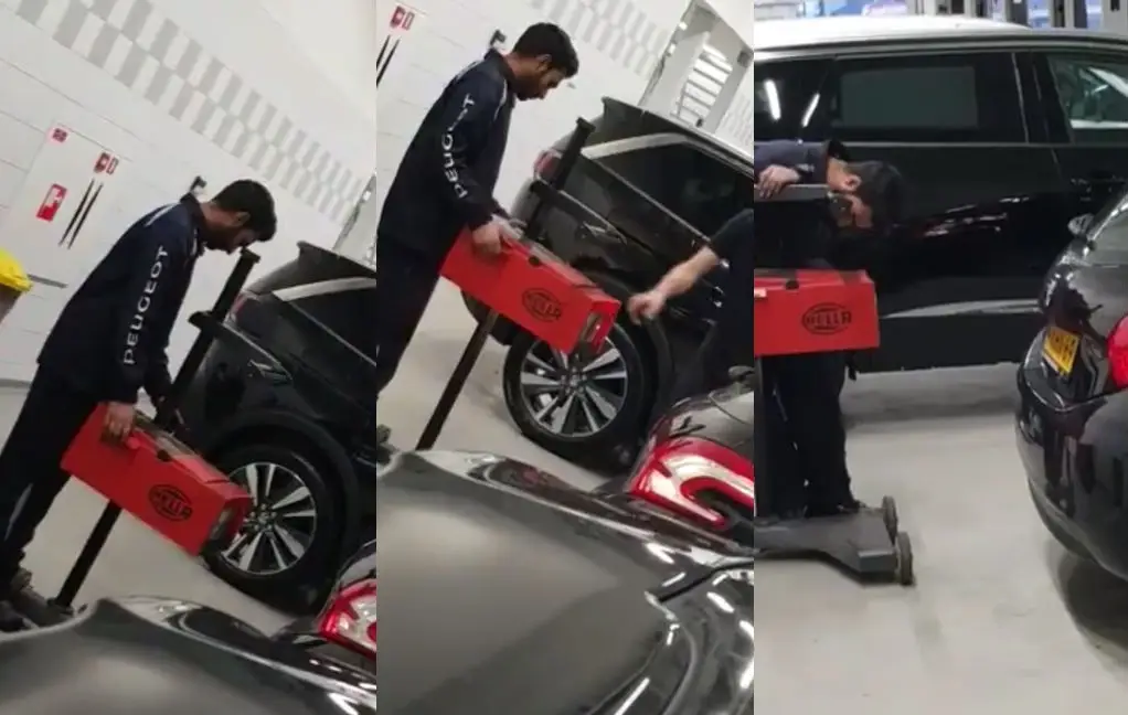 Gast moet op zijn eerste werkdag de achterlichten afstellen