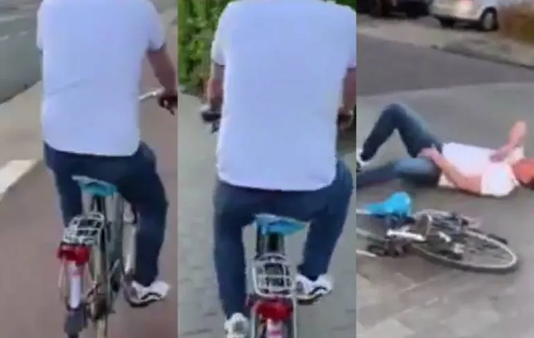 FC Twente aanhanger kon even niet meer sturen