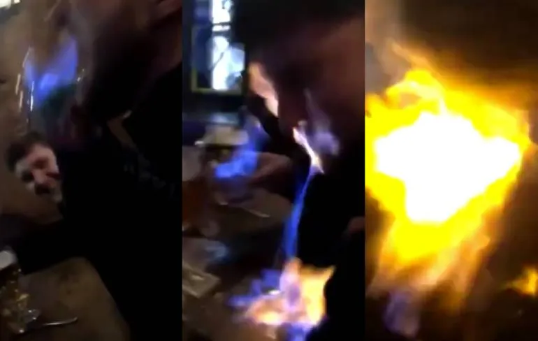 Gast zet zichzelf in de hens met shotje