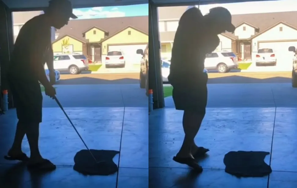 Fanatieke golfer had niet zijn beste golf momentje