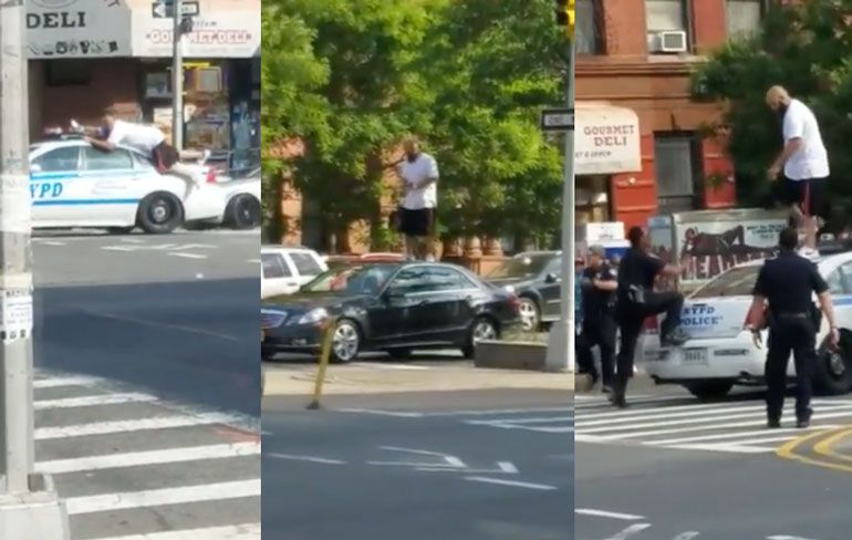 Dude uit Harlem zoekt ruzie met de NYPD