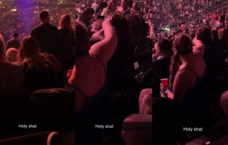 Vrouw met losse handjes misdraagt zich tijdens Justin Timberlake concert