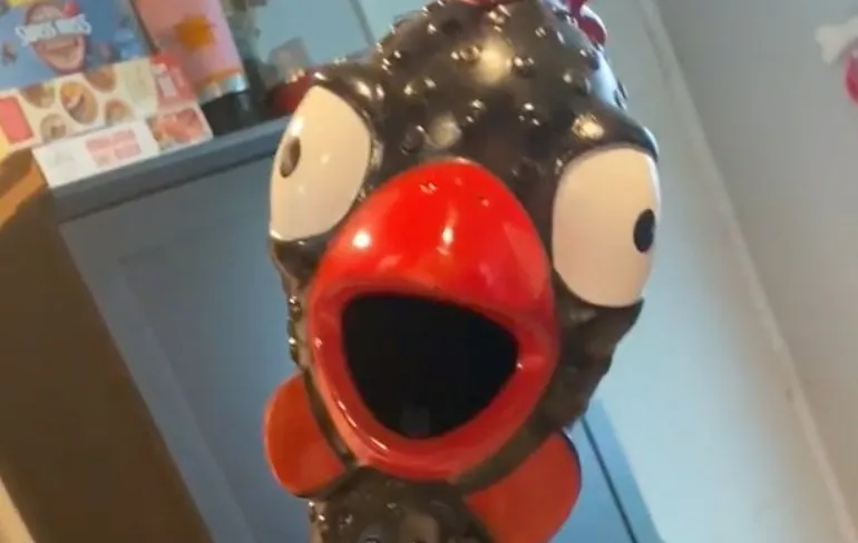 Trommelvlies irritatie met dank aan reuze rubber kip