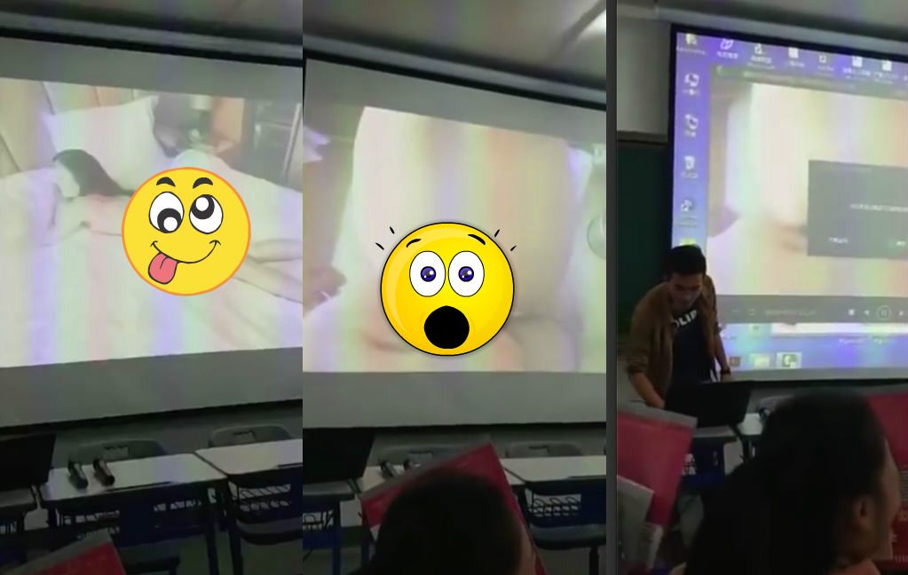 Leerkracht start verkeerde video op in klaslokaal