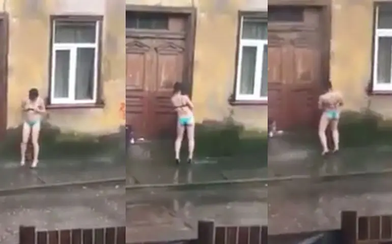 De buurvrouw is weer eens gek aan het doen
