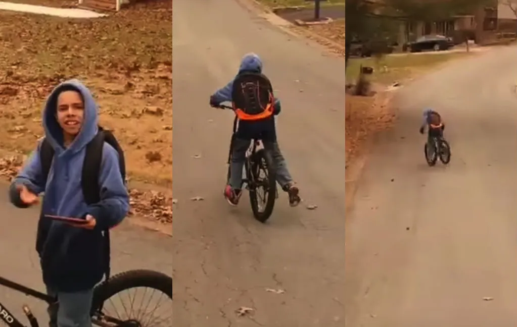 Kleine Youtube wannabe filmt mooi momentje en weet dat