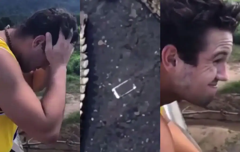Niet de handigste plek om je telefoon te laten vallen