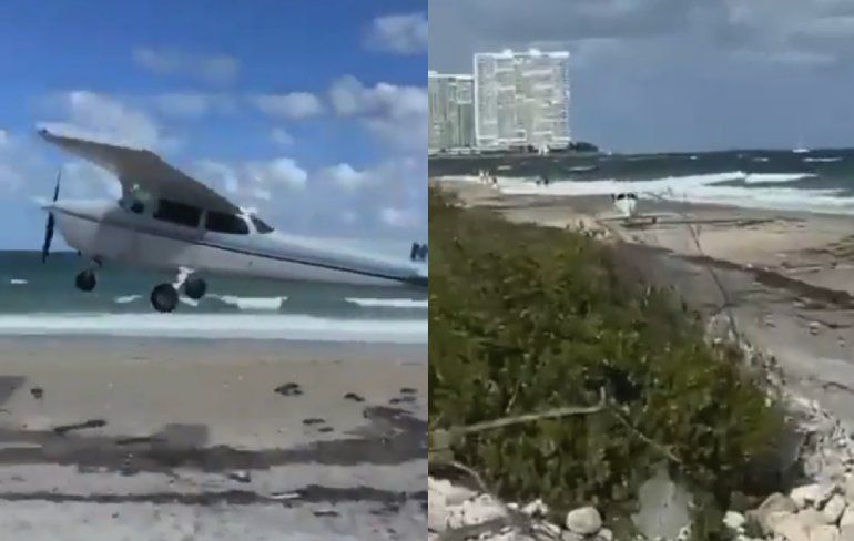 Piloot zette vliegtuigje tijdens noodlanding keurig op het strand nabij Fort Lauderdale