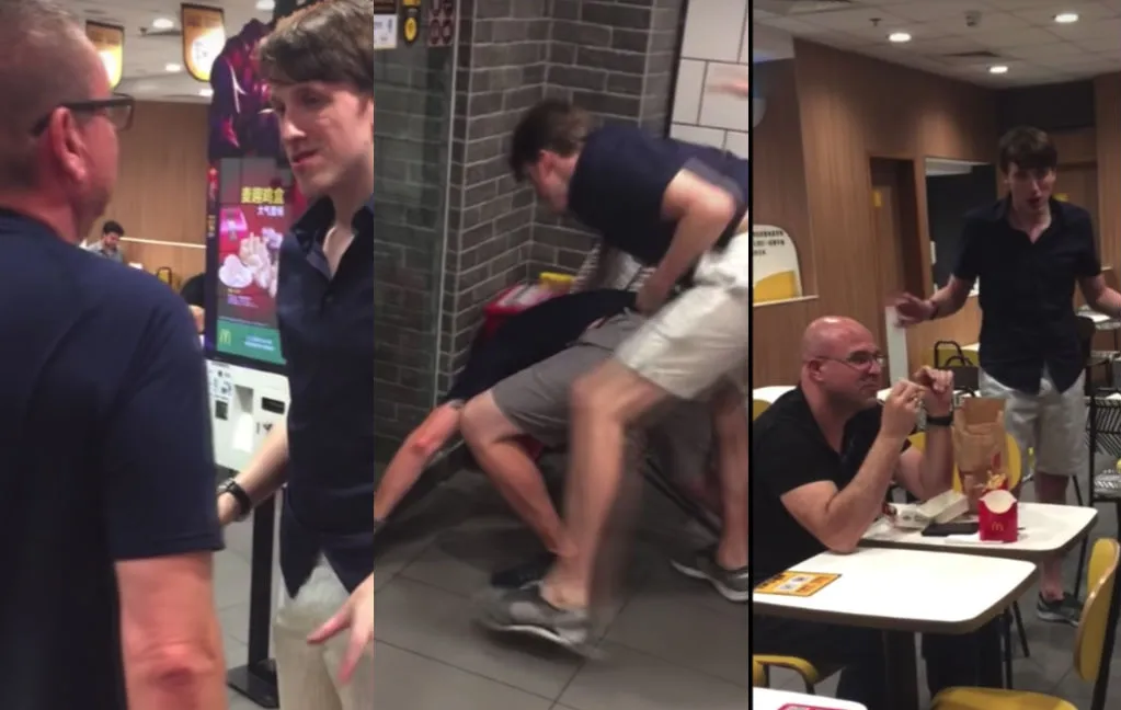 Soort van vechtpartij in McDonalds in Chinese Shenzhen