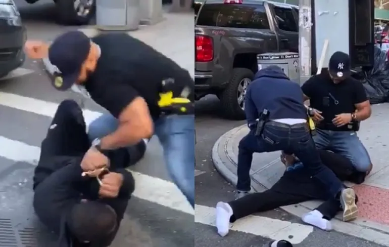 Agent wil dat man afstand houdt tijdens arrestatie en vliegt hem daarom aan