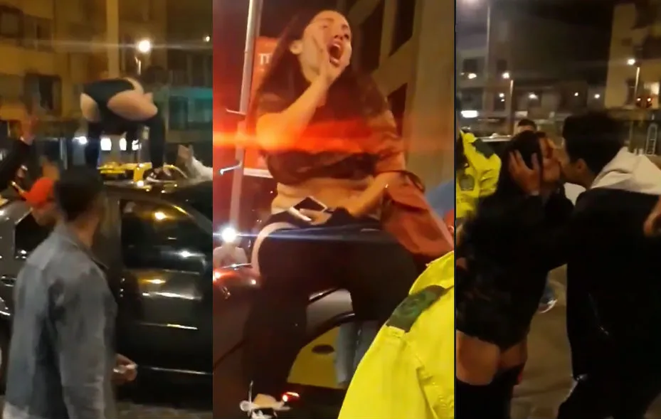 Dame doet sensueel dansje op auto in Bogotá