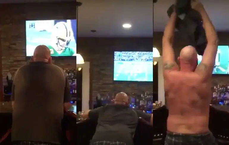 Green Bay Packers fan gaat even helemaal los