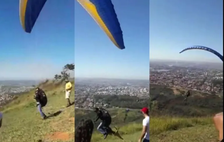 Hond wilde ook even paragliden