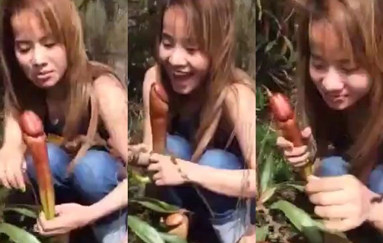 Aziatische dames zijn onder de indruk van penis planten