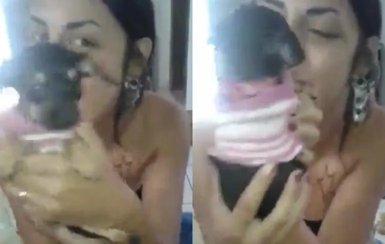 Pup snapt hoe hij bazinnetje aan moet pakken