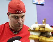 Veelvraat Randy Santel aan het werk