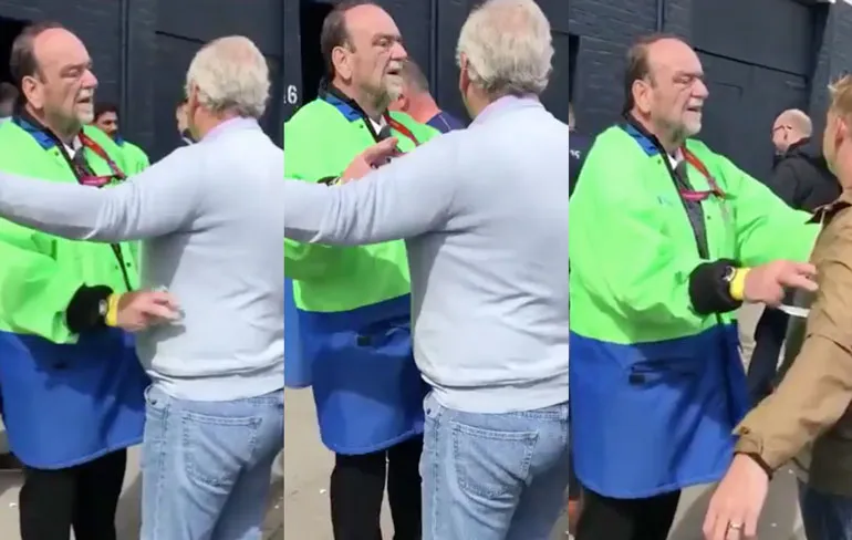 Beveilingsmannetje die er geen zin in heeft