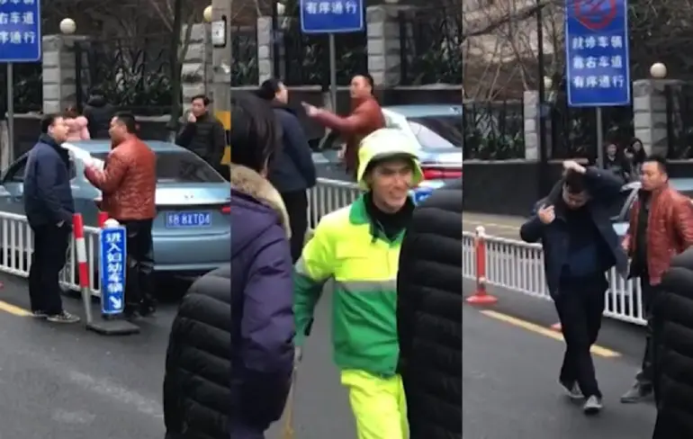 Chinezen in Wuxi slaan niet, maar spugen wel