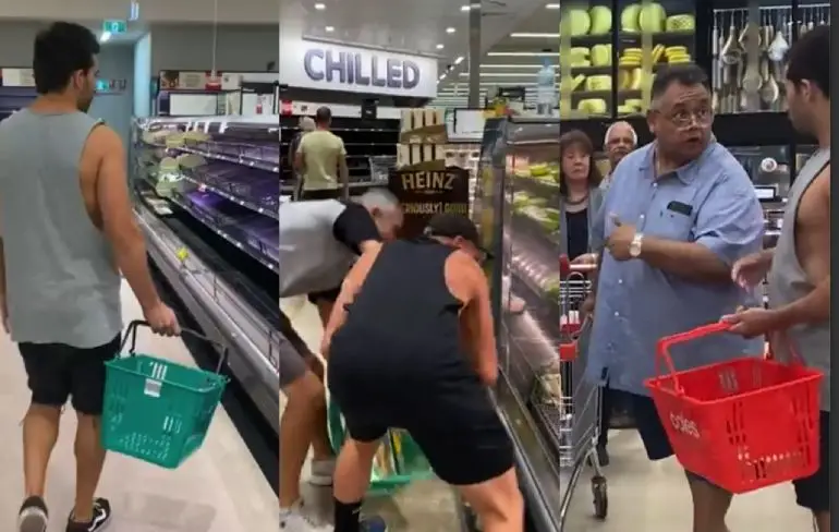 Shammy is mensen aan het pesten in de supermarkt