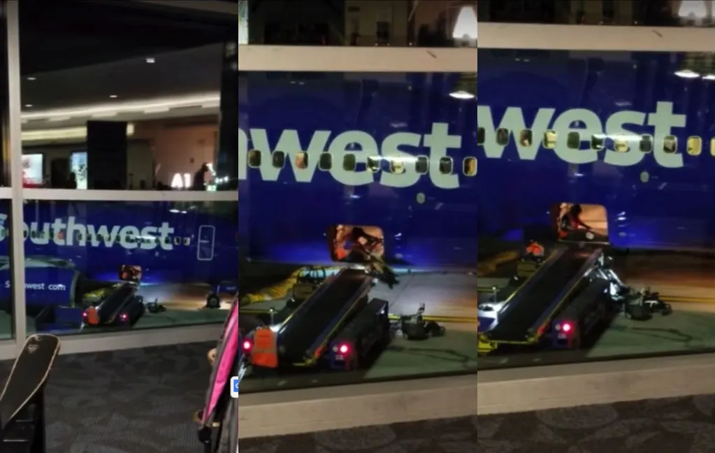 Southwest bagage dude gaat lekker om met goederen