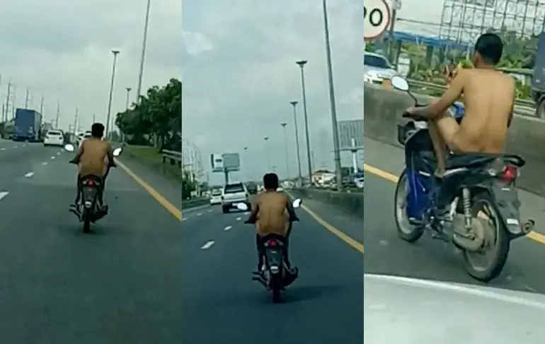 Thaise motorrijder is misschien iets vergeten?