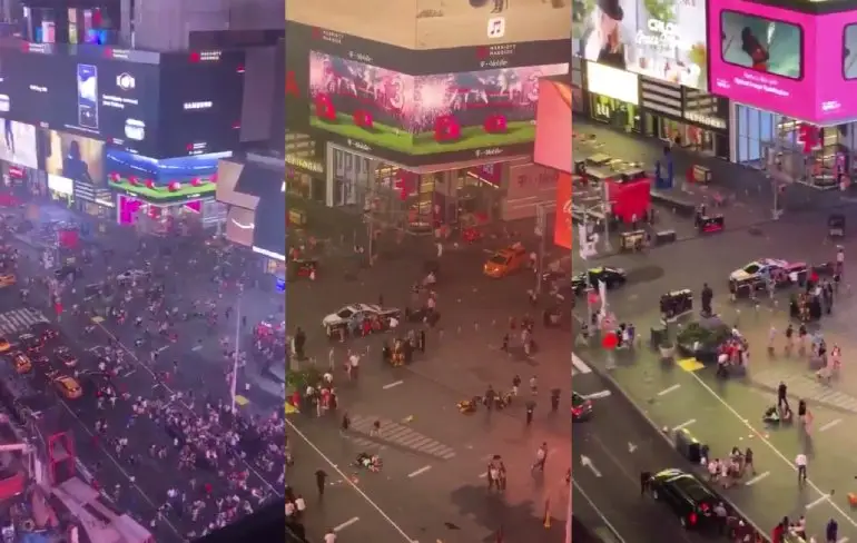 Paniek op Times Square na knallende uitlaten