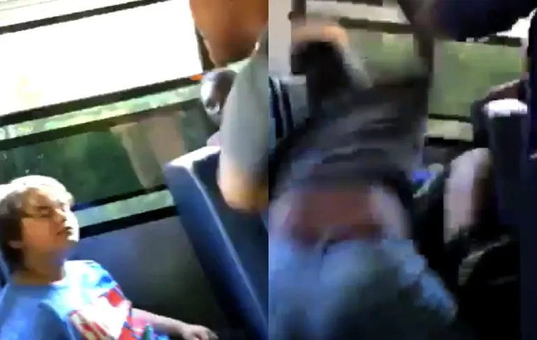 Ventje krijgt klappen van 5 kinderen wegens Trump 2020 petje