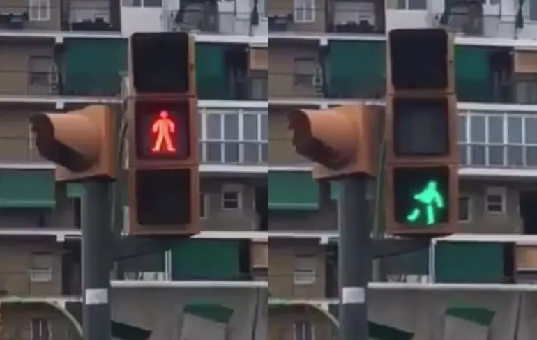 Verkeerslicht niet verlegen over hand aan zichzelf staan