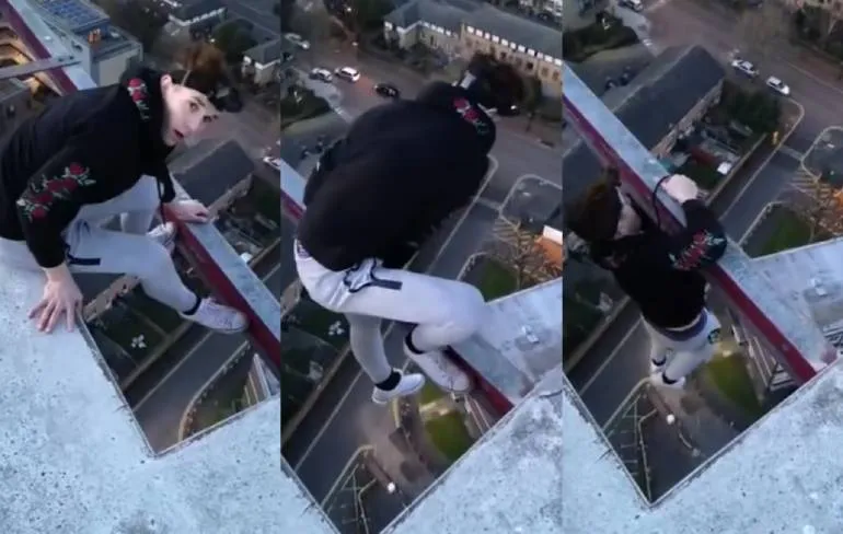 Lekker even bungelen aan de vingertoppen