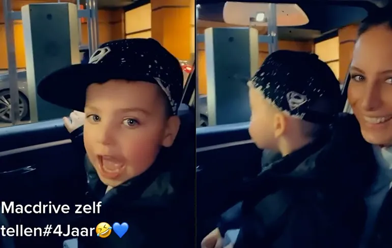 4-jarig mannetje doet zelf bestellen in Mcdrive
