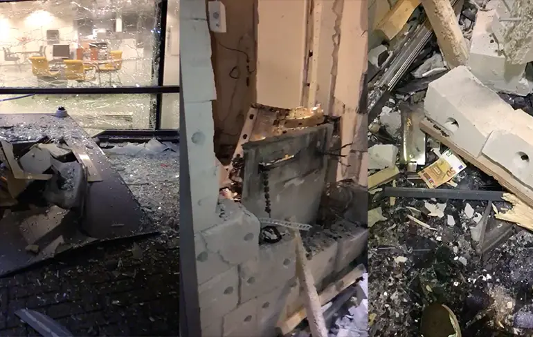 Aftermath video van plofkraak bij ABN Amro in het Gelderse Malden