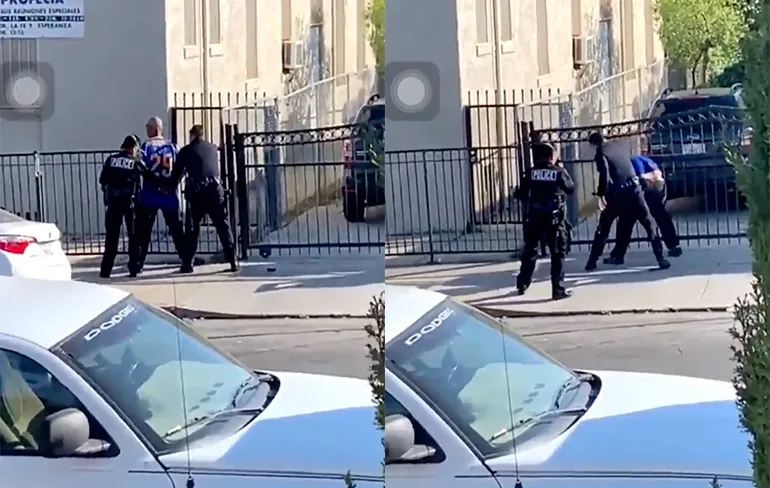 Agent van LAPD deelt ineens poffers uit tijdens arresteren van verdachte