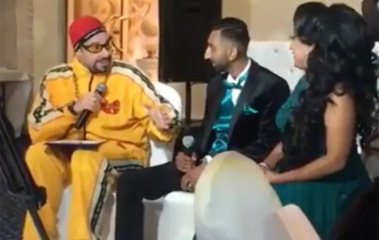 Ali G imitator doet hilarisch diepte-interview met bruidspaar