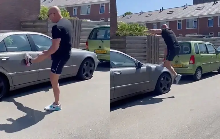 Alles kan kapot: Alex Soze sloopt auto